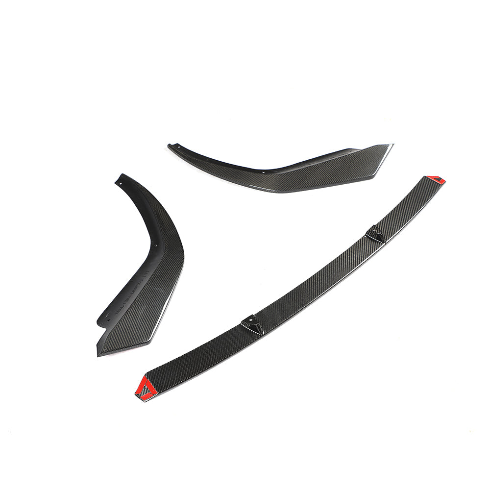Another View of the 3 Piece Premium Carbon Fiber Front Lip for BMW G20