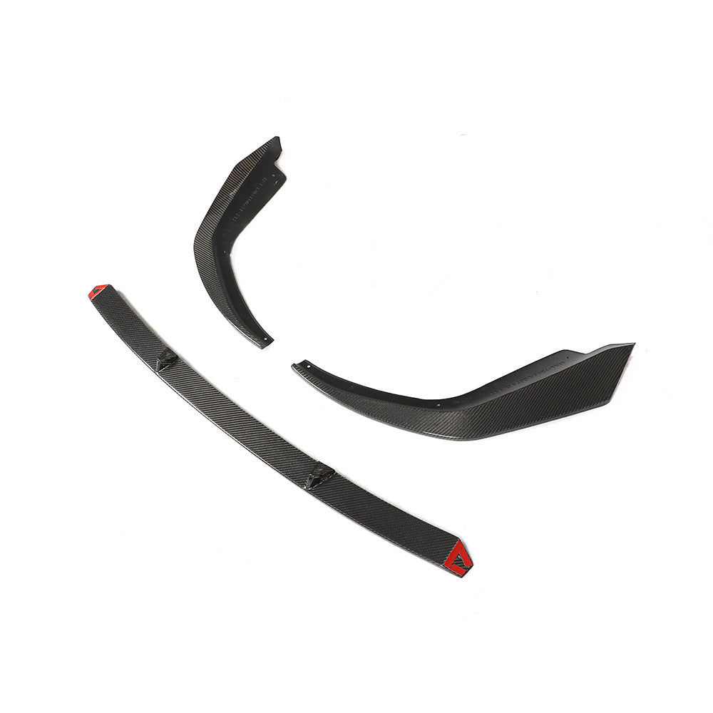 Another Angle of the 3 Piece Premium Carbon Fiber Front Lip for BMW G20