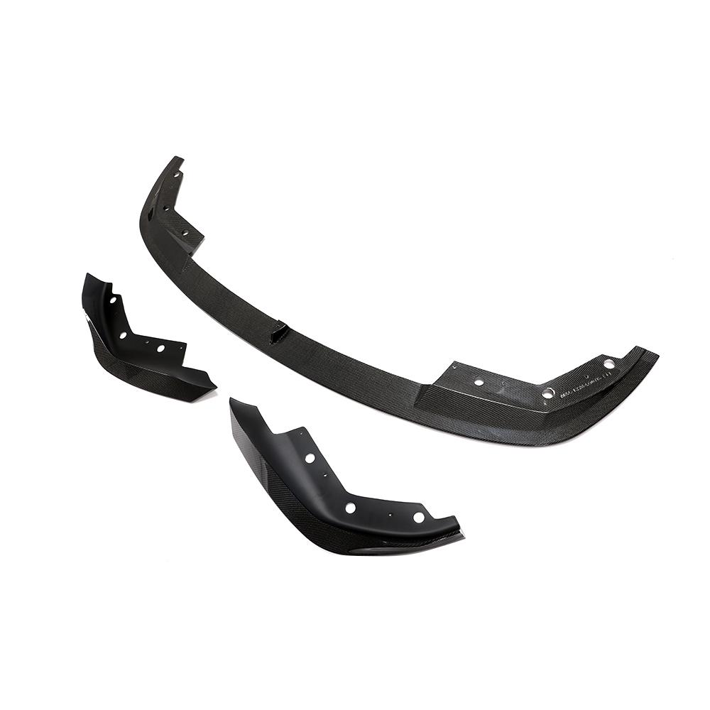 An Angled View of the AC Style Carbon Fiber Front Lip for BMW G20