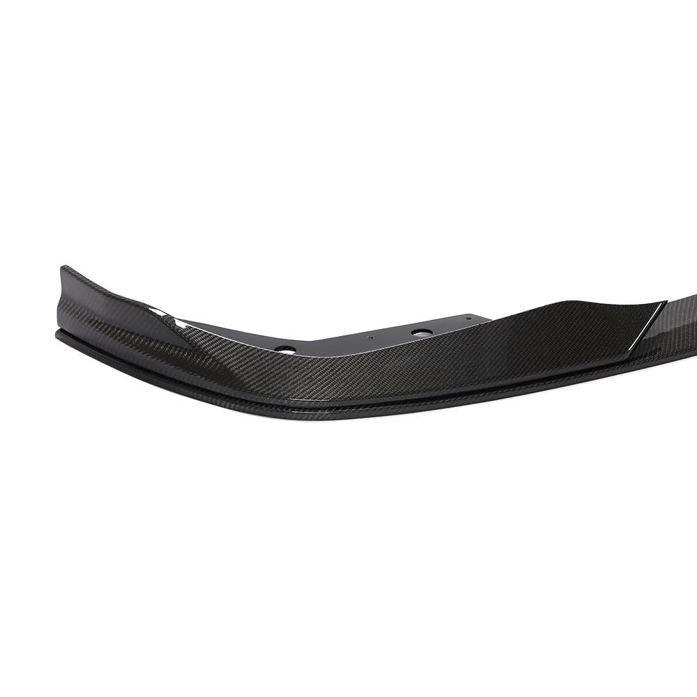 Closeup of the Side of the AC Style Carbon Fiber Front Lip for BMW G20