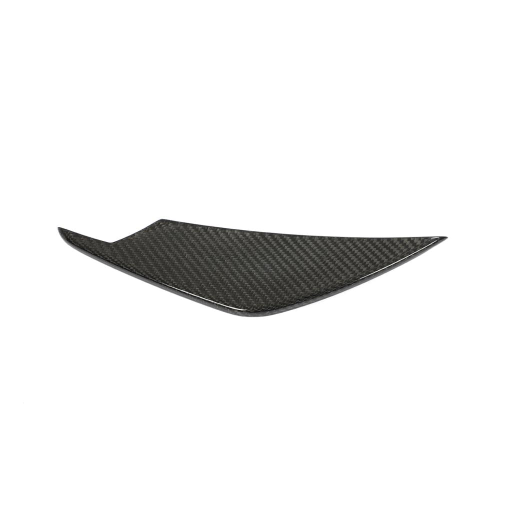 Closeup of the AC Style Dry Carbon Fiber Front Bumper Canards for BMW G80/G82 