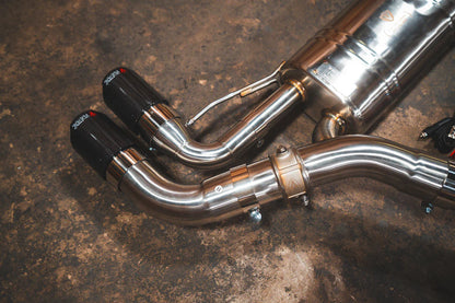 Side Angle of the BMW G20/G22 M340i/M440i Valved Sport Exhaust System