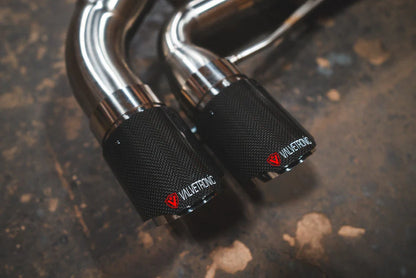 BMW M240i G42 Valved Sport Exhaust System Side View Carbon Tips 