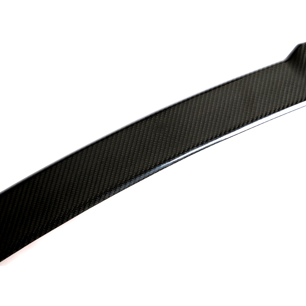 Closeup of the Middle of the CS Style Dry Carbon Fiber Trunk Spoiler for BMW G20 & G80