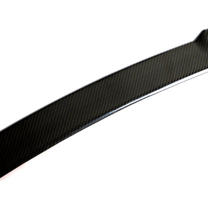 Closeup of the Middle of the CS Style Dry Carbon Fiber Trunk Spoiler for BMW G20 & G80