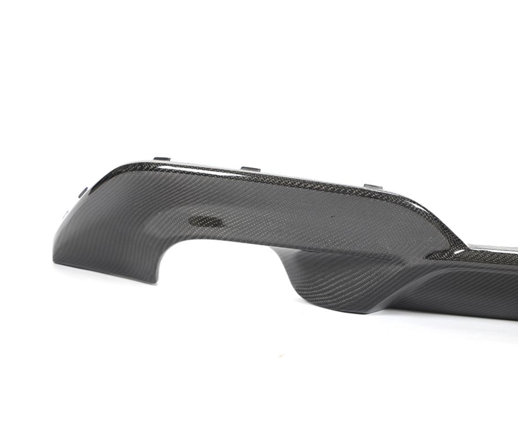 Closeup of the Carbon Fiber Rear Diffuser with Dual Exhaust Single Tip for BMW G20