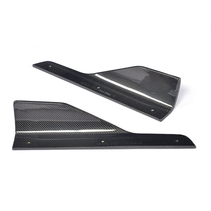Angle View of the Carbon Fiber Side Skirt Extensions for BMW F30 
