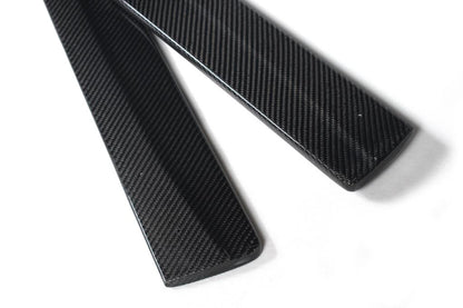 Closeup of one side of the Carbon Fiber Side Skirts for BMW F32