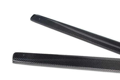 Closeup of the other side of the Carbon Fiber Side Skirts for BMW F32