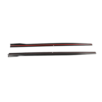 Angled View of the Carbon Fiber Side Skirts for BMW G20