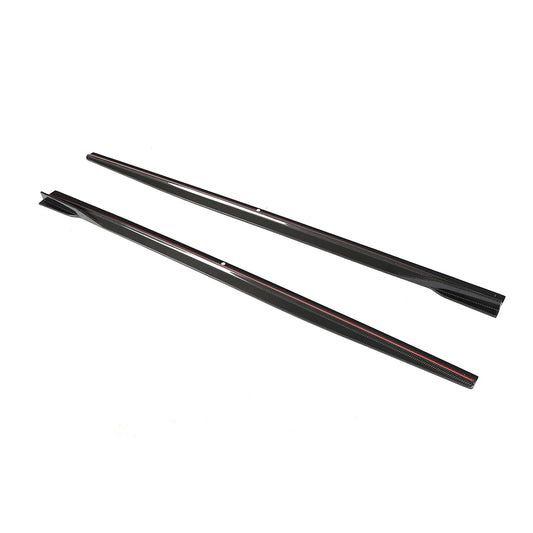 Side View of the Carbon Fiber Side Skirts for BMW G20