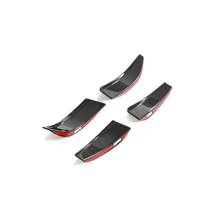 Underside of the GT4 Style Carbon Fiber Front Bumper Canards for BMW G80/G82