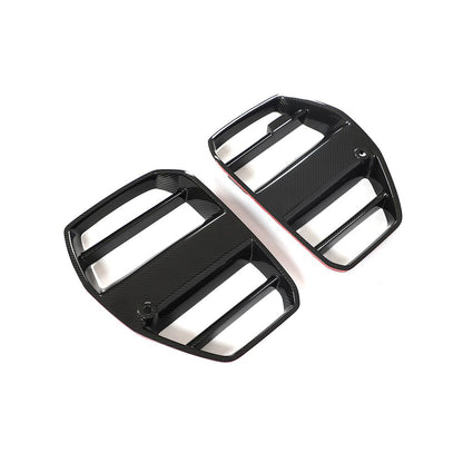 Angled view of the GT Style Dry Carbon Fiber Front Kidney Grille for BMW G80/G82