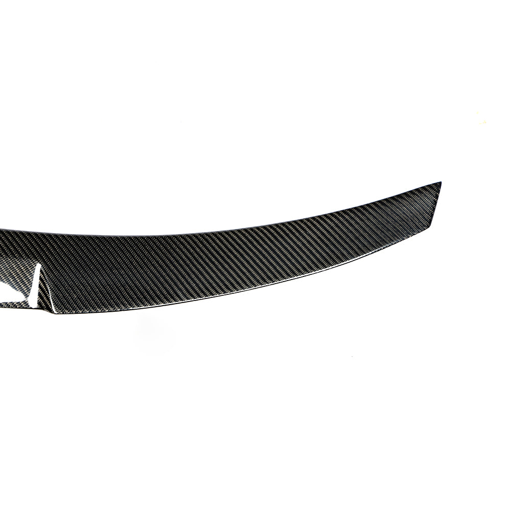 Closeup of the Corner of the Genuine Carbon Fiber Trunk Spoiler for BMW G20 (2019+) & G80
