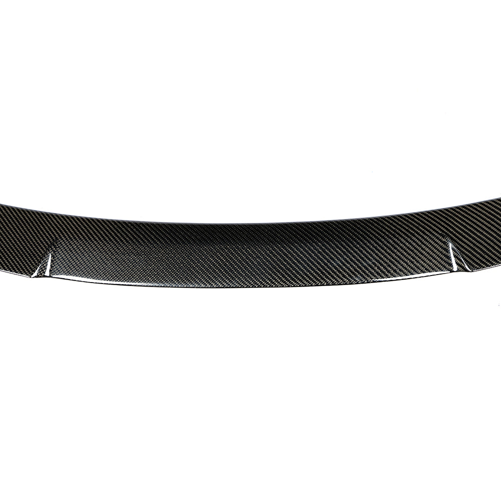 Closeup of the Middle of the Genuine Carbon Fiber Trunk Spoiler for BMW G20 (2019+) & G80