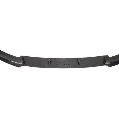 Middle Closeup of the IMS 3-Piece Carbon Fiber Front Lip for BMW G20 Non-M Sport