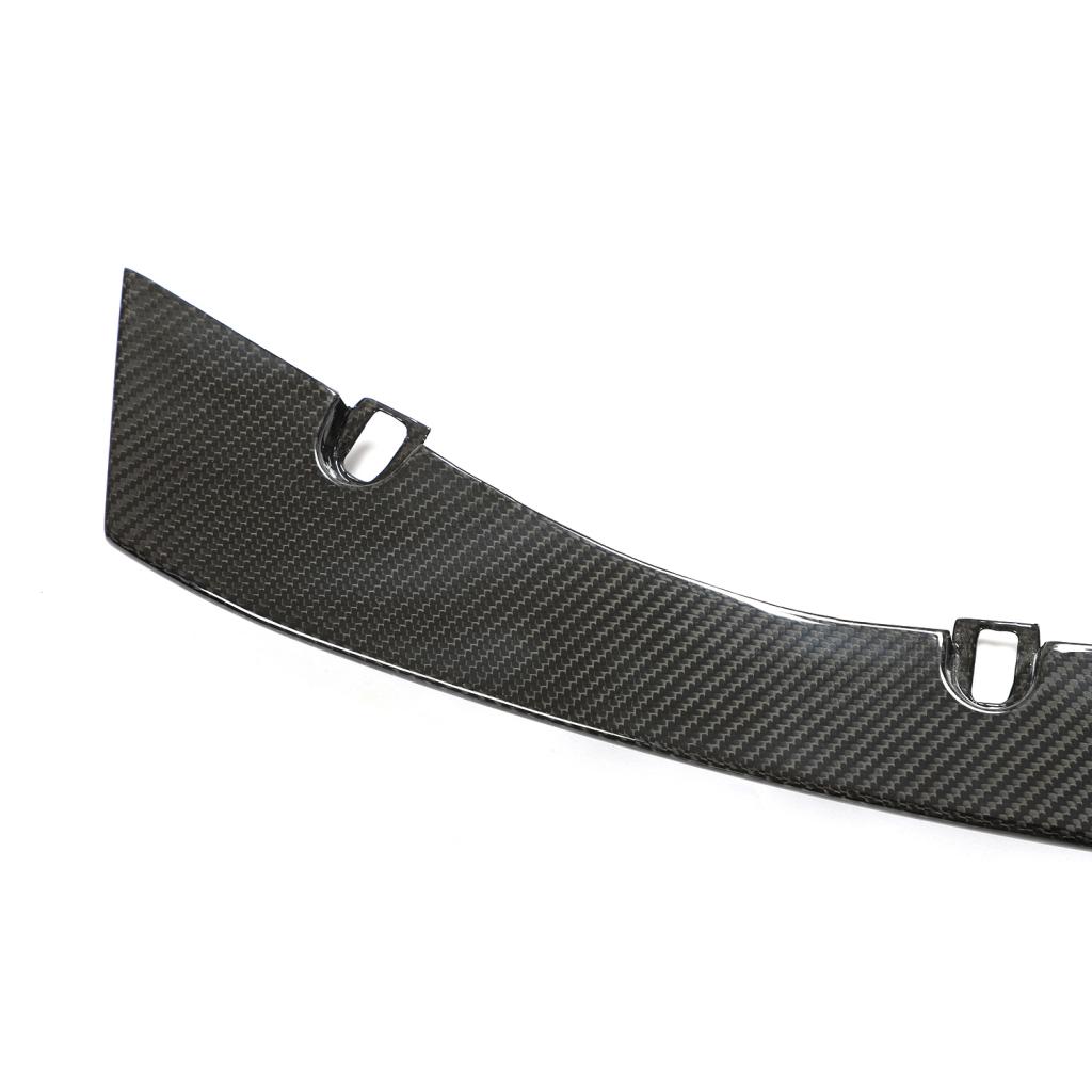 Closeup of the IMS 3 Piece Dry Carbon Fiber Front Lip for BMW M3 & M4 G80/G82