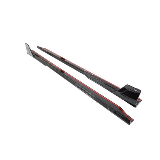 Angled View on the IMS Performance Style Dry Carbon Fiber Side Skirts for BMW M2 G87 (2023+)