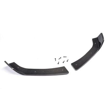 Top View of the Insignist Motorsports 2-Piece Carbon Fiber Front Splitters for BMW F30