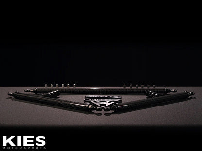 Front Angle of the KIES Executive Line G8x S58 Carbon Fiber Strut Brace | G80, G81 M3, G82, G83 M4, G87 M2