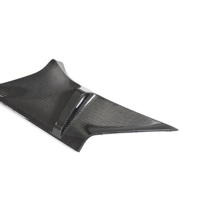 Closeup of the piece of the M4 Style Dry Carbon Fiber Rear Diffuser for BMW M2 G87