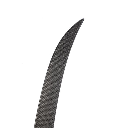 Closeup of the corner of the M5 Style Carbon Fiber Trunk Spoiler for BMW 5 Series G30 (2017-23) & M5 F90 (2018-23)