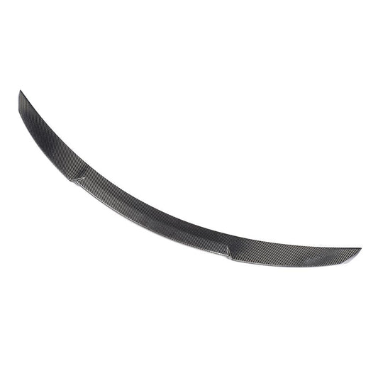 Angled view on the ML Style Carbon Fiber Trunk Spoiler for Mercedes-Benz C-Class W205 (2015-2021)