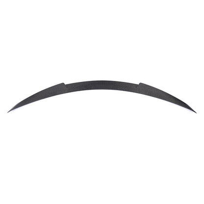 Front view of the ML Style Carbon Fiber Trunk Spoiler for Mercedes-Benz C-Class W205 (2015-2021)