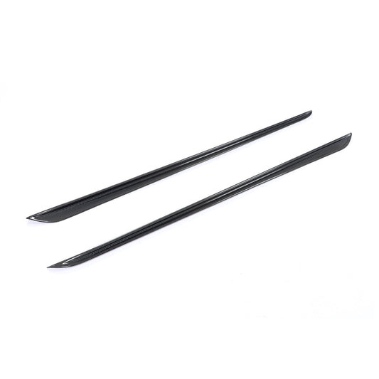 Angled View of the MP Style Carbon Fiber Side Skirts for BMW G20 