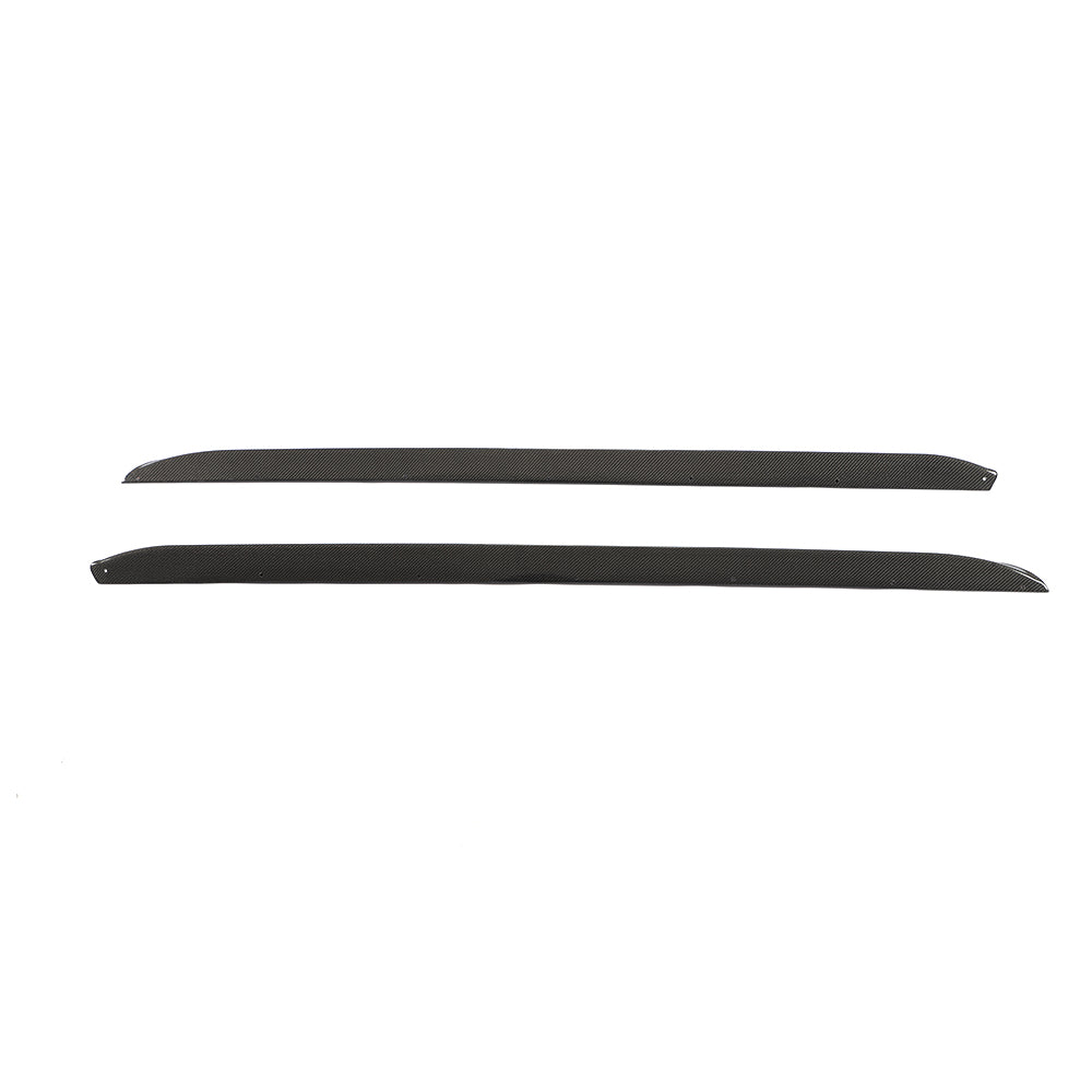 Front View of the MP Style Carbon Fiber Side Skirts for BMW G20 