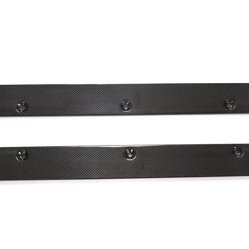 Closeup on where hardware will go for the  MP Style Carbon Fiber Side Skirts for BMW M3 F80 (2015–2018)