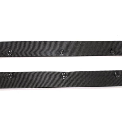 Closeup on where hardware will go for the  MP Style Carbon Fiber Side Skirts for BMW M3 F80 (2015–2018)