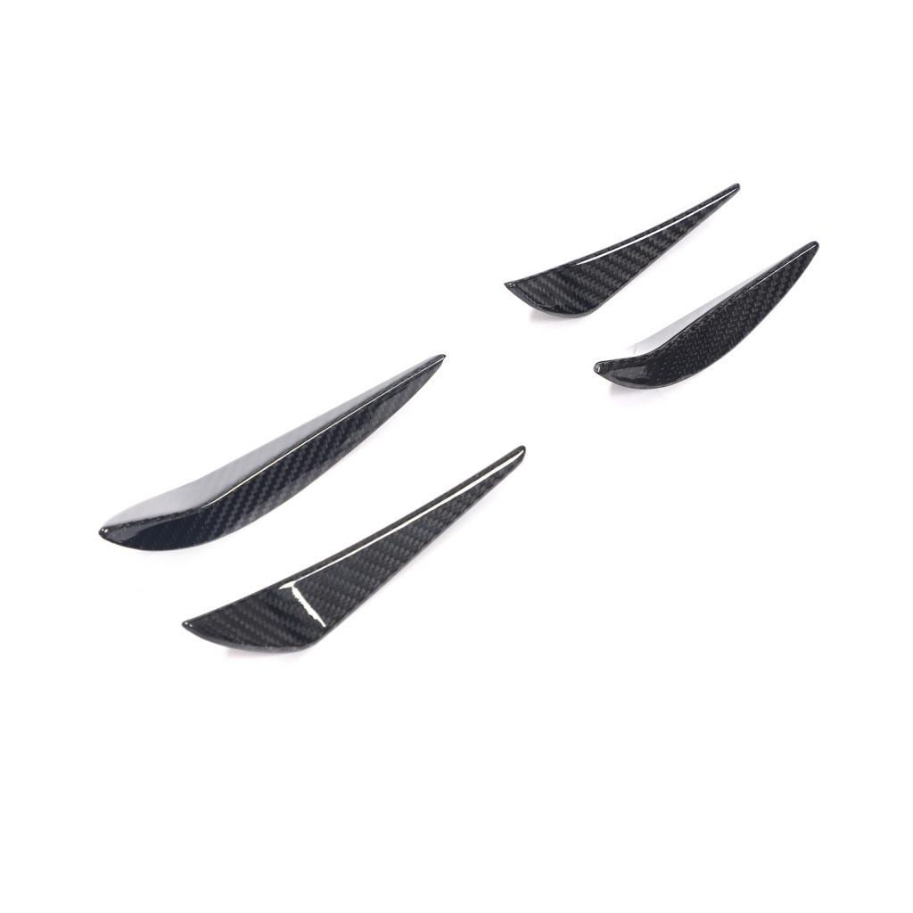 Angled View on the MP Style Dry Carbon Fiber Front Bumper Canards for BMW G80 & G82 