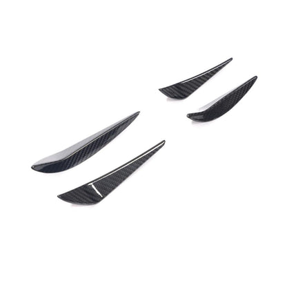 Angled View on the MP Style Dry Carbon Fiber Front Bumper Canards for BMW G80 & G82 