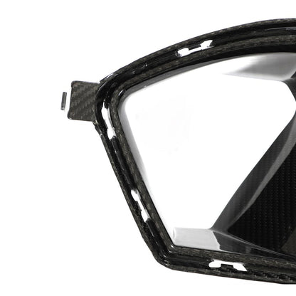 Closeup of the MP Style Dry Carbon Fiber Front Bumper Vents for BMW G80/G82