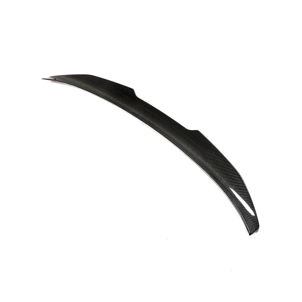 Angled view on the PSM Style Carbon Fiber Trunk Spoiler for Audi A3/S3/RS3 8Y (2022+)