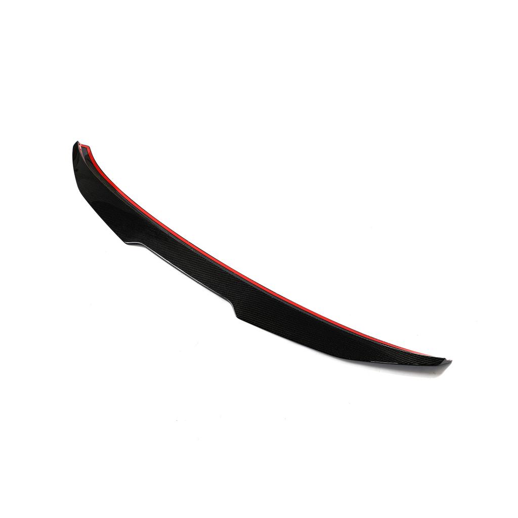 Bottom view of the PSM Style Carbon Fiber Trunk Spoiler for Audi A3/S3/RS3 8Y (2022+)