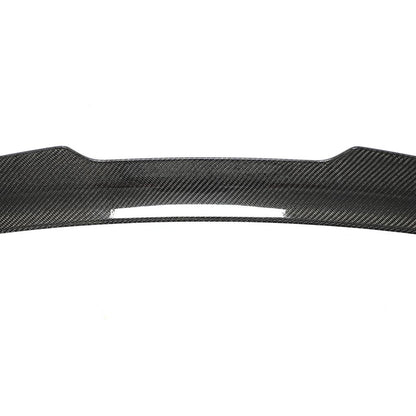 Middle closeup of the PSM Style Carbon Fiber Trunk Spoiler for Audi A3/S3/RS3 8Y (2022+)