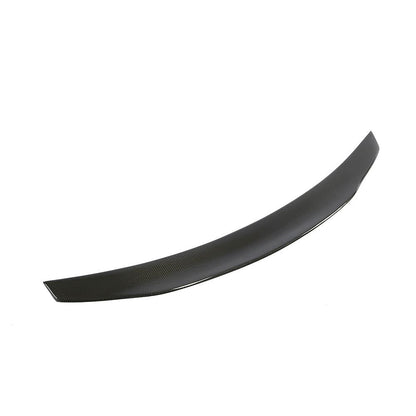 Angled view on the PSM Style Carbon Fiber Trunk Spoiler for Mercedes-Benz E-Class W213 (2017-2023)