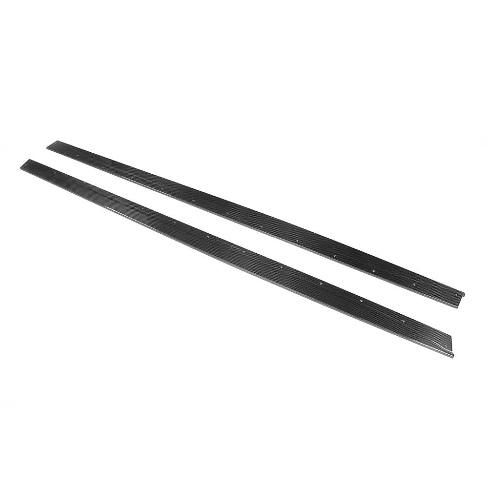 Angled View of the Performance Style Carbon Fiber Side Skirts for BMW