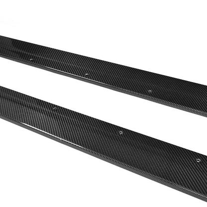 Angled Middle View of the Performance Style Carbon Fiber Side Skirts for BMW