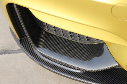 Installed View of the Pre-Preg Dry Carbon Fiber Front Splitters for BMW F80 & F82