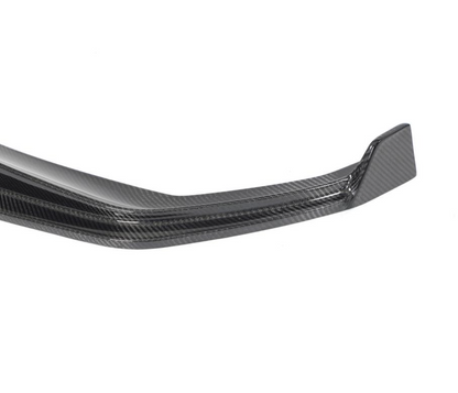 Closeup of the Corner of the V Style Carbon Fiber Front Lip for BMW G20 M340i & 330i