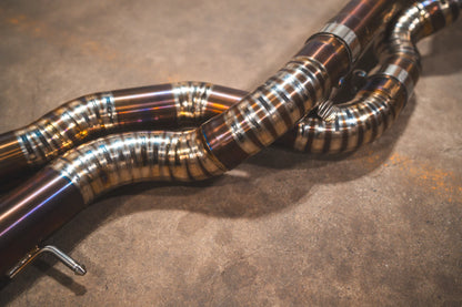 S Titanium pipe on the Valvetronic BMW F8x M3 / M4 Equal Length Valved Sport Exhaust System | Insignist Motorsports