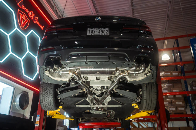 Installed view of the Valvetronic BMW G30 530i / 540i Valved Sport Exhaust System