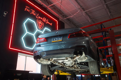 Another view of the installed Valvetronic BMW G30 M550I Valved Sport Exhaust System