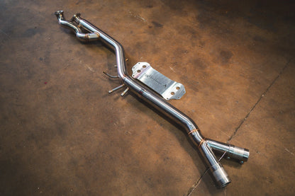 Angled View of the Y Pipe on the Valvetronic BMW G8x M3 / M4 Valved Sport Exhaust System | Insignist Motorsports