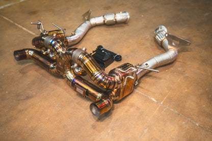Angled view of the Valvetronic Ferrari 488 GTB Valved Sport Exhaust System