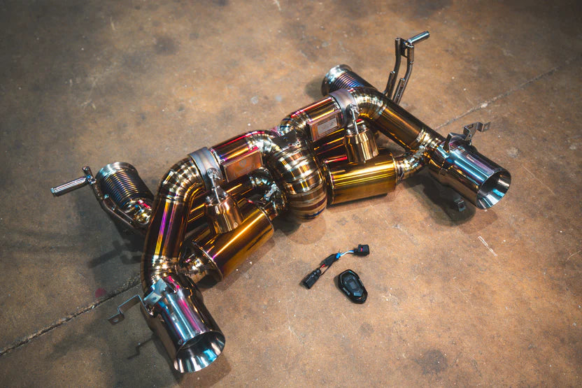 Angled view on the Valvetronic Lamborghini Huracan Performante / EVO / STO / Tecnica True F1 / Valved Exhaust System