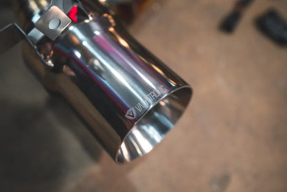 Closeup of the tips with the Valvetronic Lamborghini Huracan Performante / EVO / STO / Tecnica True F1 / Valved Exhaust System